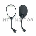 2X 10MM Black Oval Rearview Side Mirrors for Honda Suzuki Kawasaki
