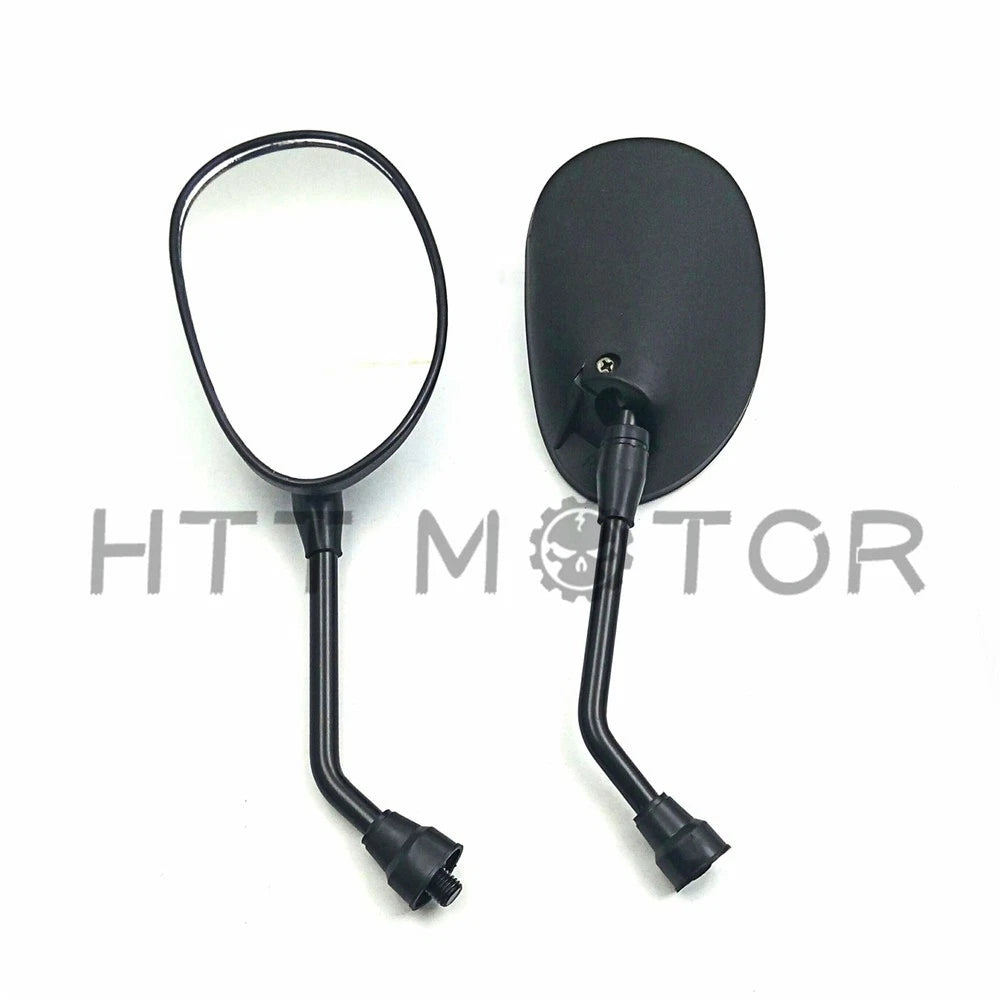 2X 10MM Black Oval Rearview Side Mirrors for Honda Suzuki Kawasaki
