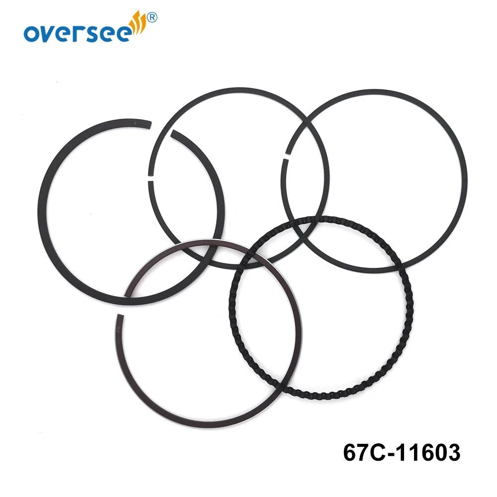 Piston Ring Set (STD) for Yamaha 20-70HP Outboard Engine (67C-11603, 67C116030000)