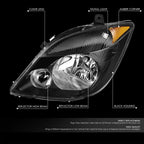 Headlight for Dodge Mercedes Benz Freightliner Sprinter (2007–2013) OE Black Amber