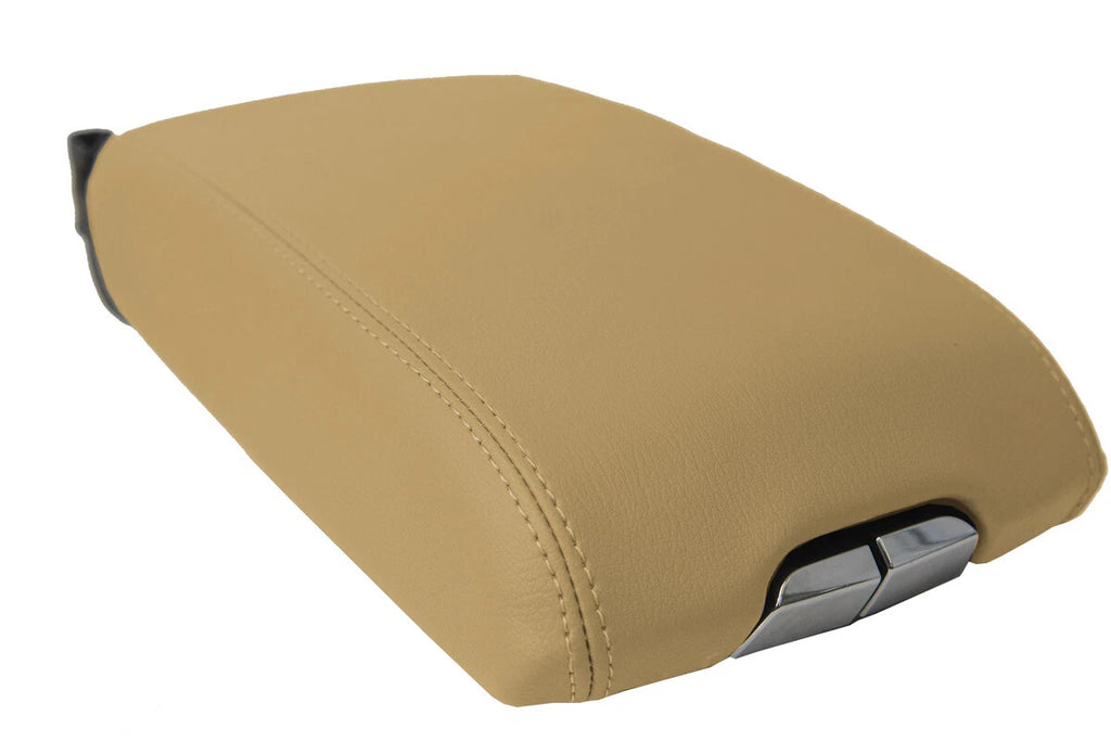 Leather Center Console Armrest Cover for Cadillac SRX (2010–2016) Beige Tan