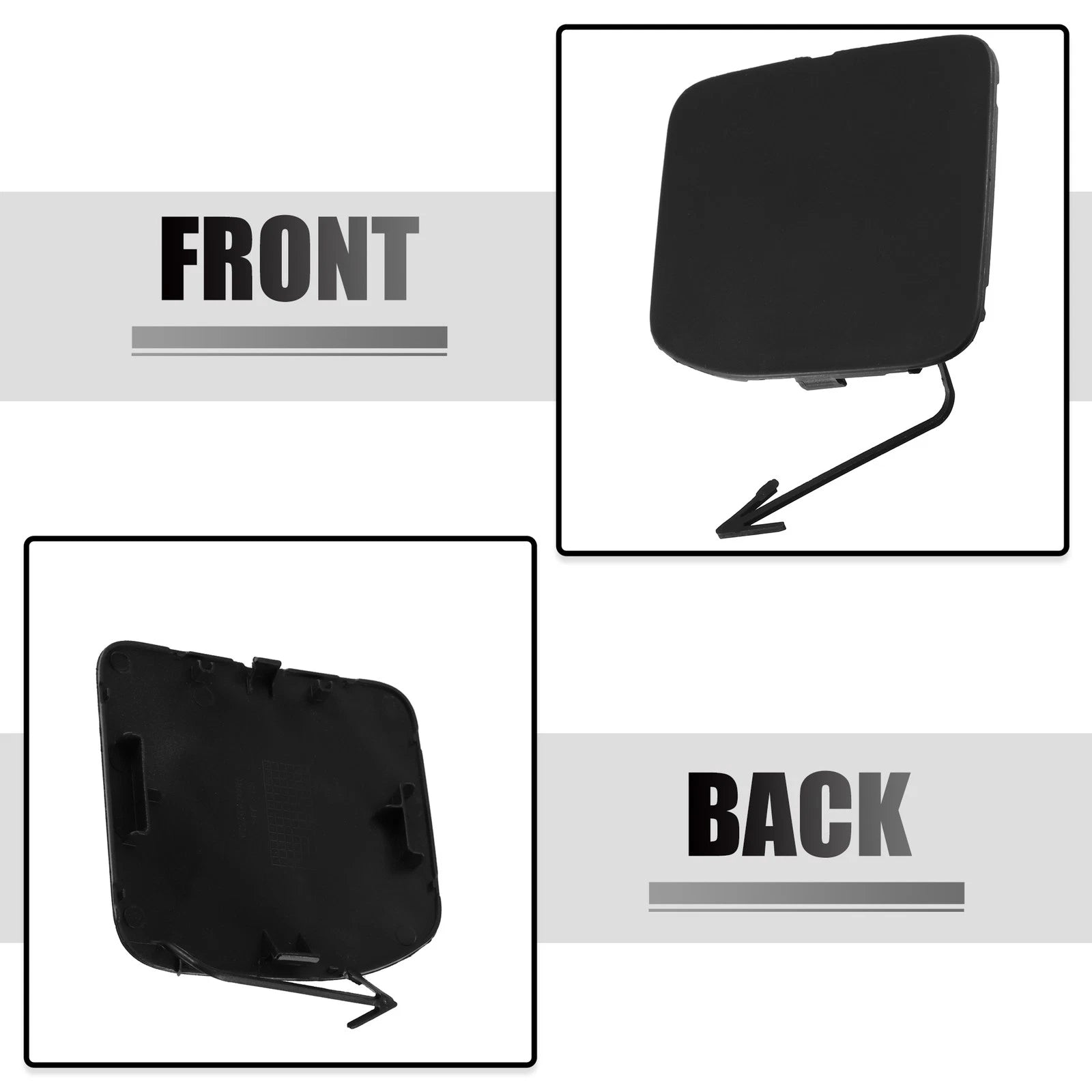 Front Bumper Tow Hook Cover Cap for Nissan Versa Sedan (2015–2019) Matte Black 718844783835