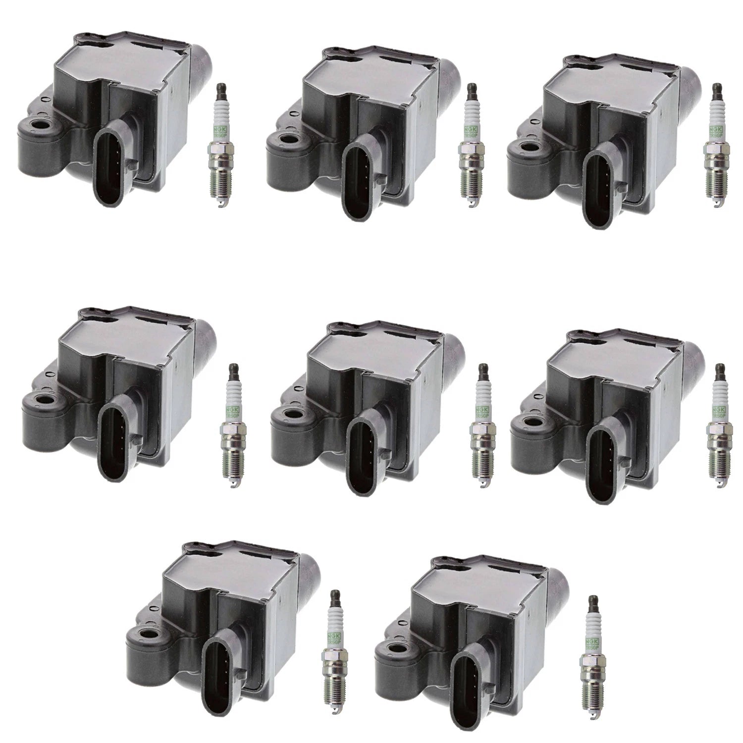 Set of 8 Ignition Coils & NGK Platinum Spark Plugs for Ascender Caprice (2002–2004)