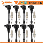 Set of 8 Ignition Coils & Spark Plugs for Nissan Armada (2017–2022) V8 5.6L