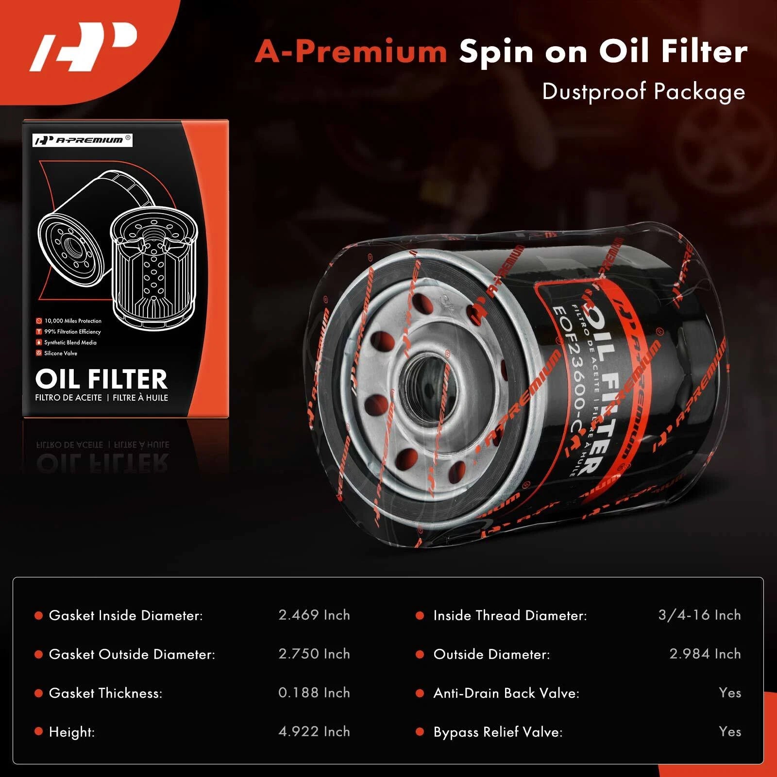 Engine Oil Filter for Ford F-150, F-250 Super Duty (1997–2008, 2005–2006)