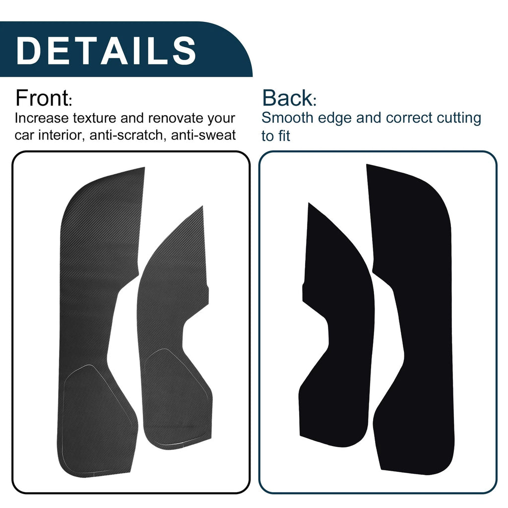 Set of 4 Car Door Anti Kick Pads for Honda Civic Type R FL5 (2023–2023) Carbon Fiber Black