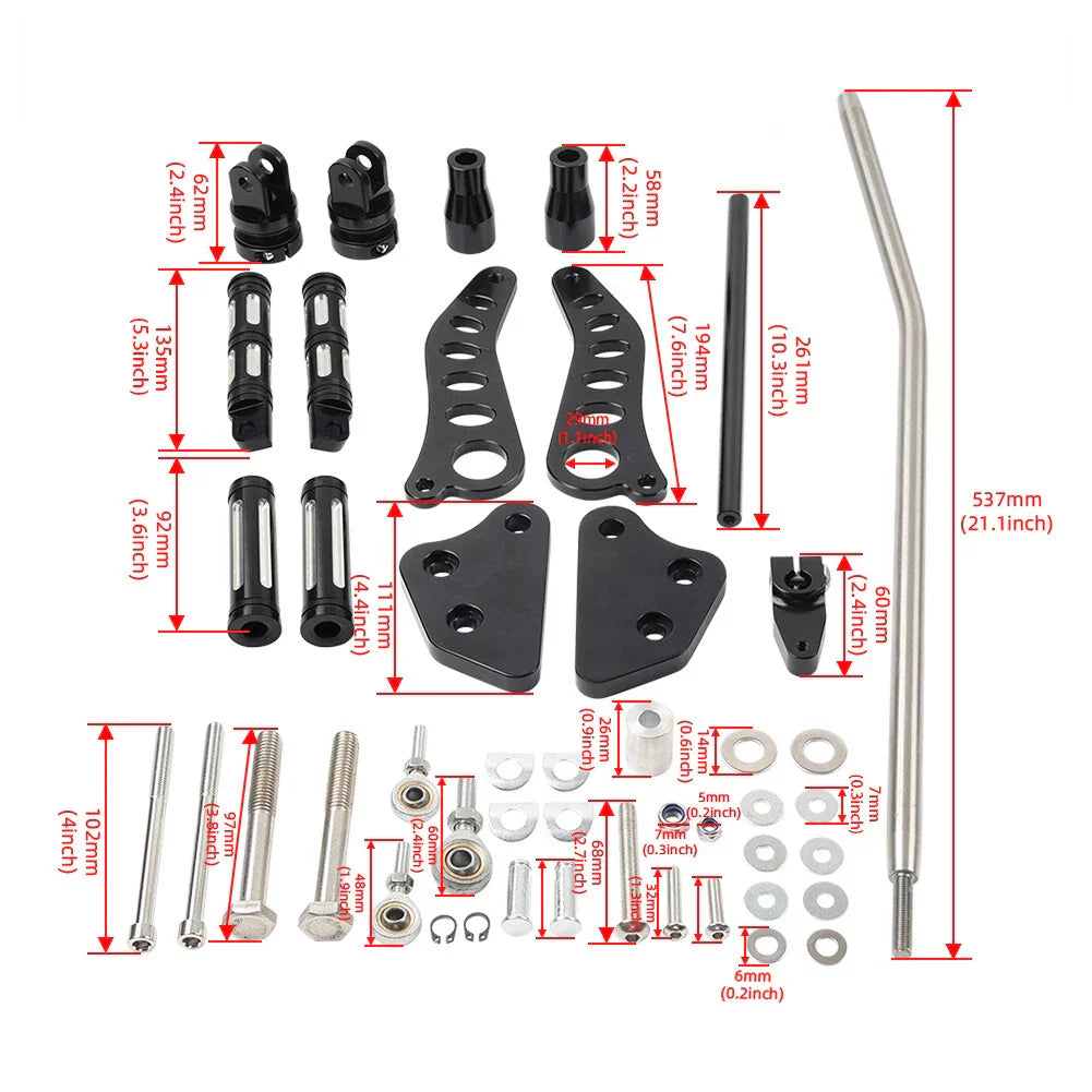 BLK Forward Controls Footpegs for Harley Dyna Low Rider (2000-2012)