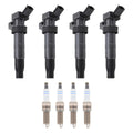 Set of 4 Ignition Coils & Spark Plugs for Optima Sonata 2.4 L4