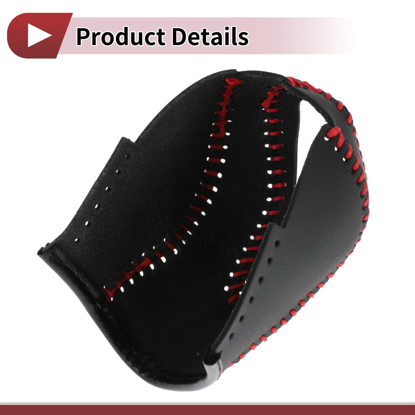 1 Pc Gear Shift Knob Cover for Volkswagen Taos (2022–2023) Black Red Faux Leather