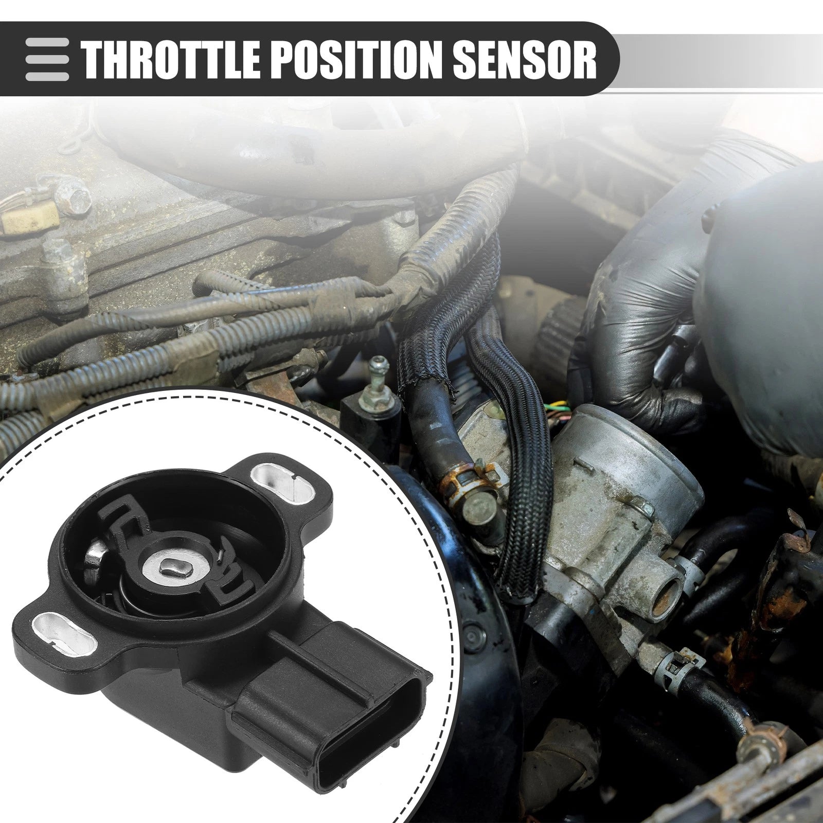 Throttle Position Sensor for Mazda MX-6 (1993–1997) No.KL01-18-911 Black