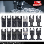 14 Pack Oscillating Multi Tool Saw Blades for Various Models