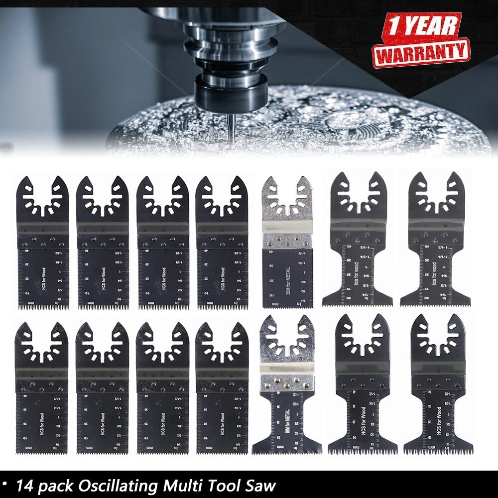 14 Pack Oscillating Multi Tool Saw Blades for Various Models