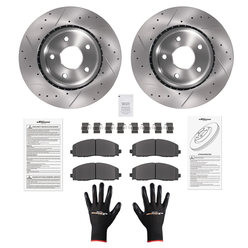 Front Brake Rotors & Pads Set for Chrysler Voyager (2020–2021) Ram C/V (2012–2015)