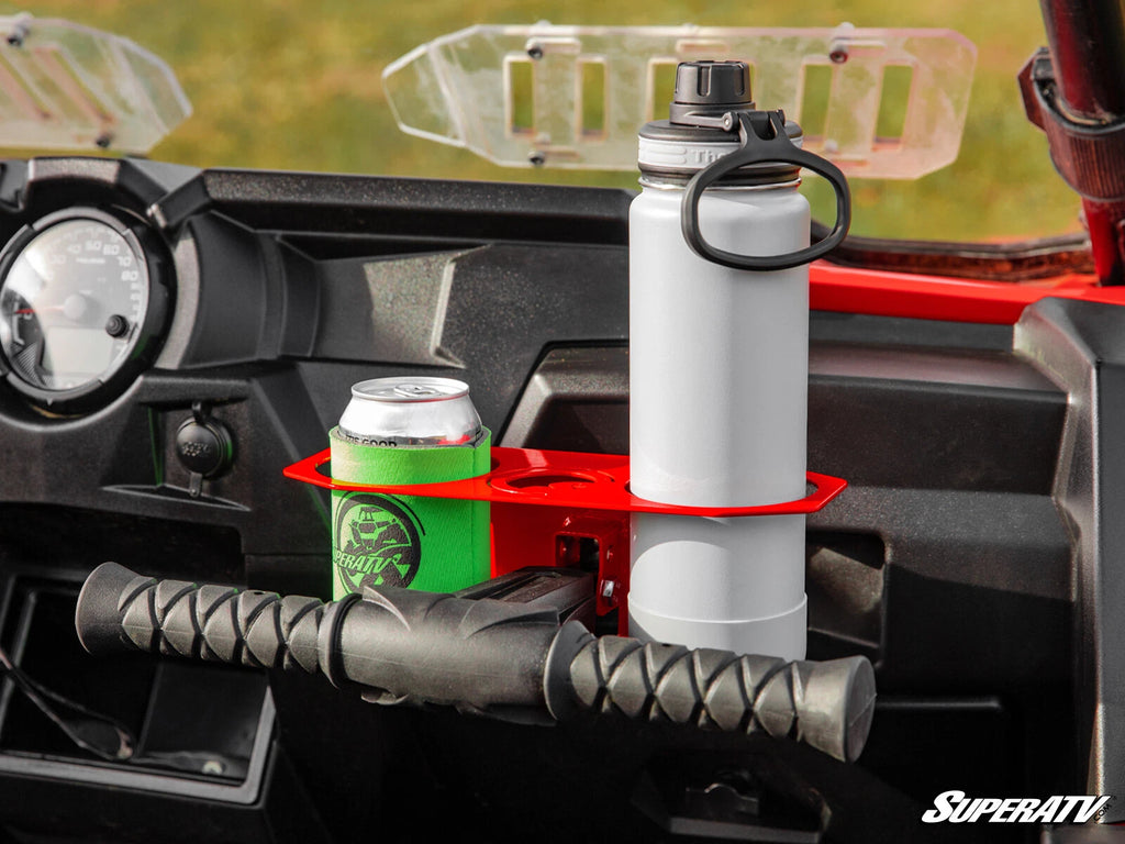 Grab Bar Cup Holder for Polaris RZR 900/1000 (See Fitment) - Red