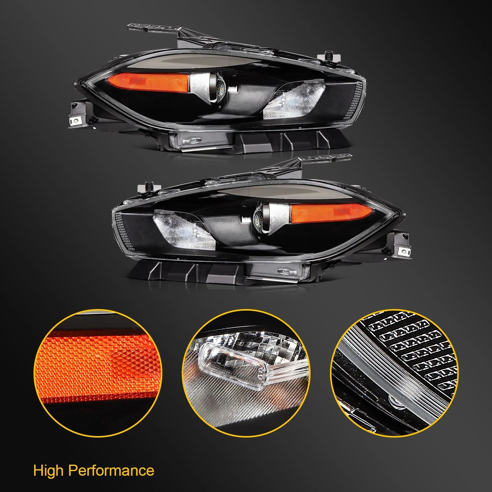 Headlight Assembly Pair for Dodge Dart (2013–2016)