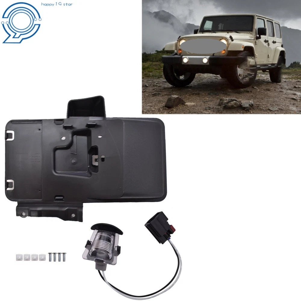 License Plate Mounting Holder with Light for Jeep Wrangler JK (2007–2017)