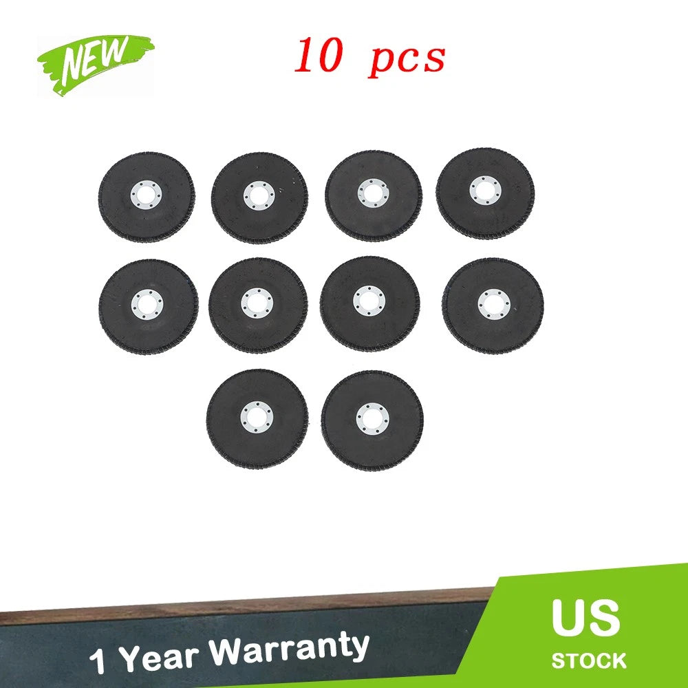 Set of 10 Flap Discs 4.5" x 7/8" 80 Grit T29 for Angle Grinder