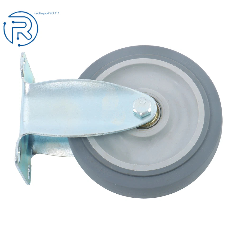 Set of 8 Grey Rubber 5-Inch Casters for Various Applications