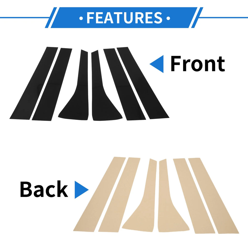 6 Pcs Door Pillar Window Trim for Hyundai Palisade (2020–2023) Black