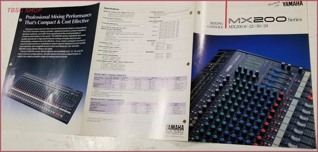 Yamaha MX200 Mixer Console Sales Brochure