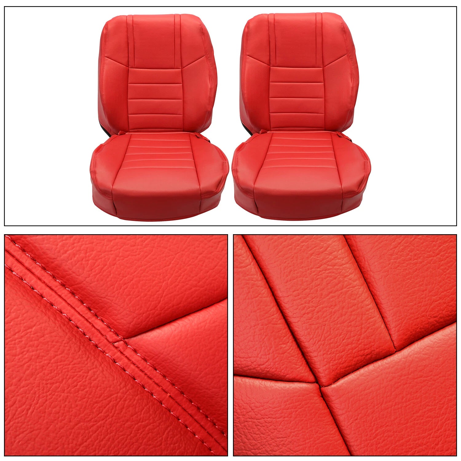 Set of 2 Red Seat Covers for Dodge Challenger (2011–2014)
