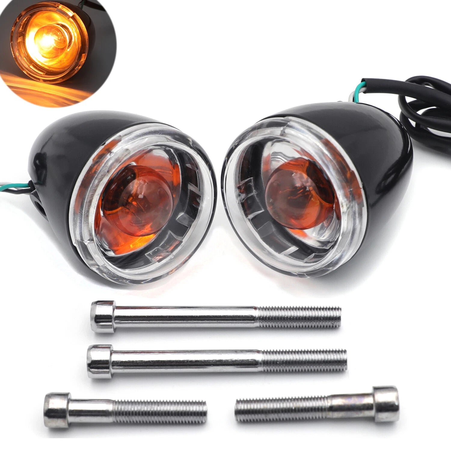 Clear Lens Rear Turn Signal Light Indicator for Harley XL883 FLSB FXST FLDE FLHC (2014–2023)