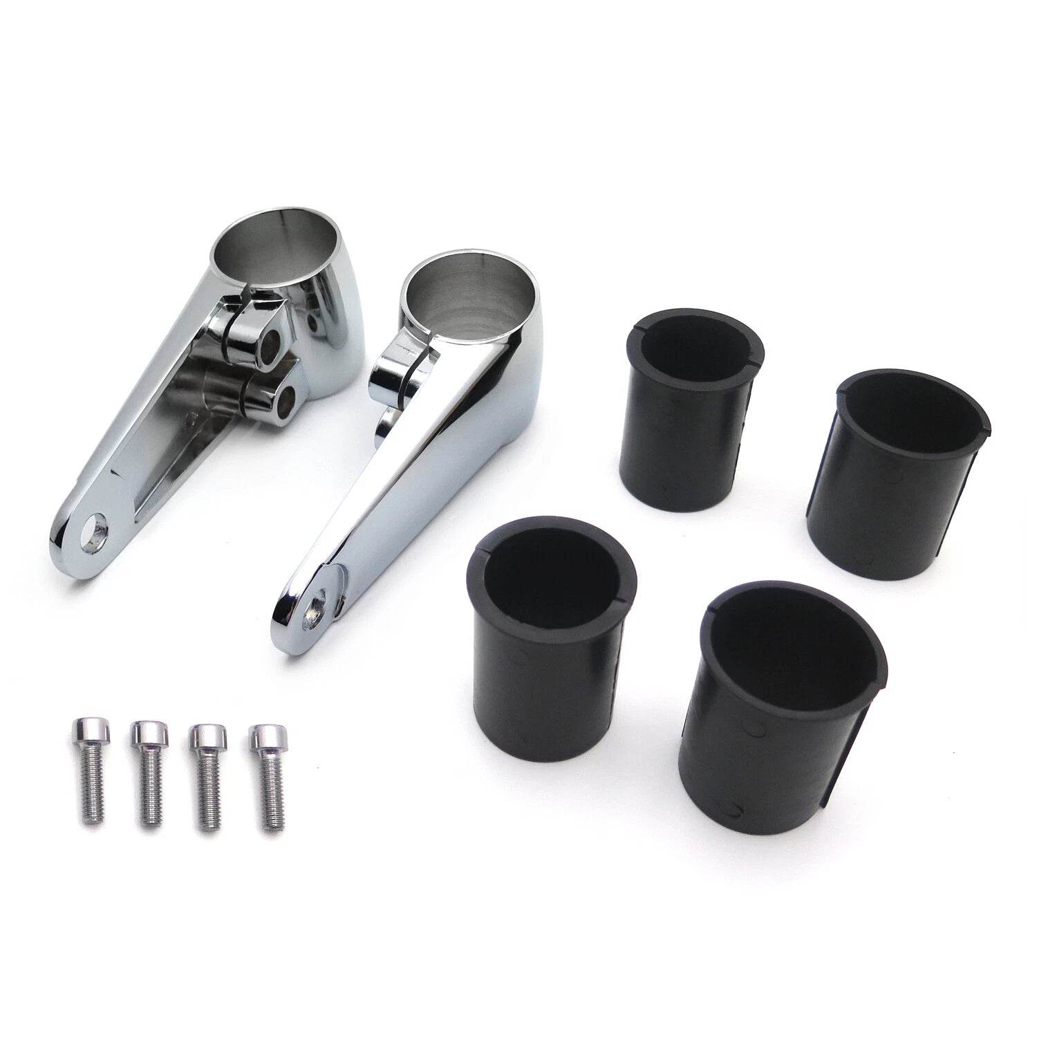 Chrome Billet Aluminum Headlight Fork Mounting Brackets for 35mm 39mm 41mm Forks