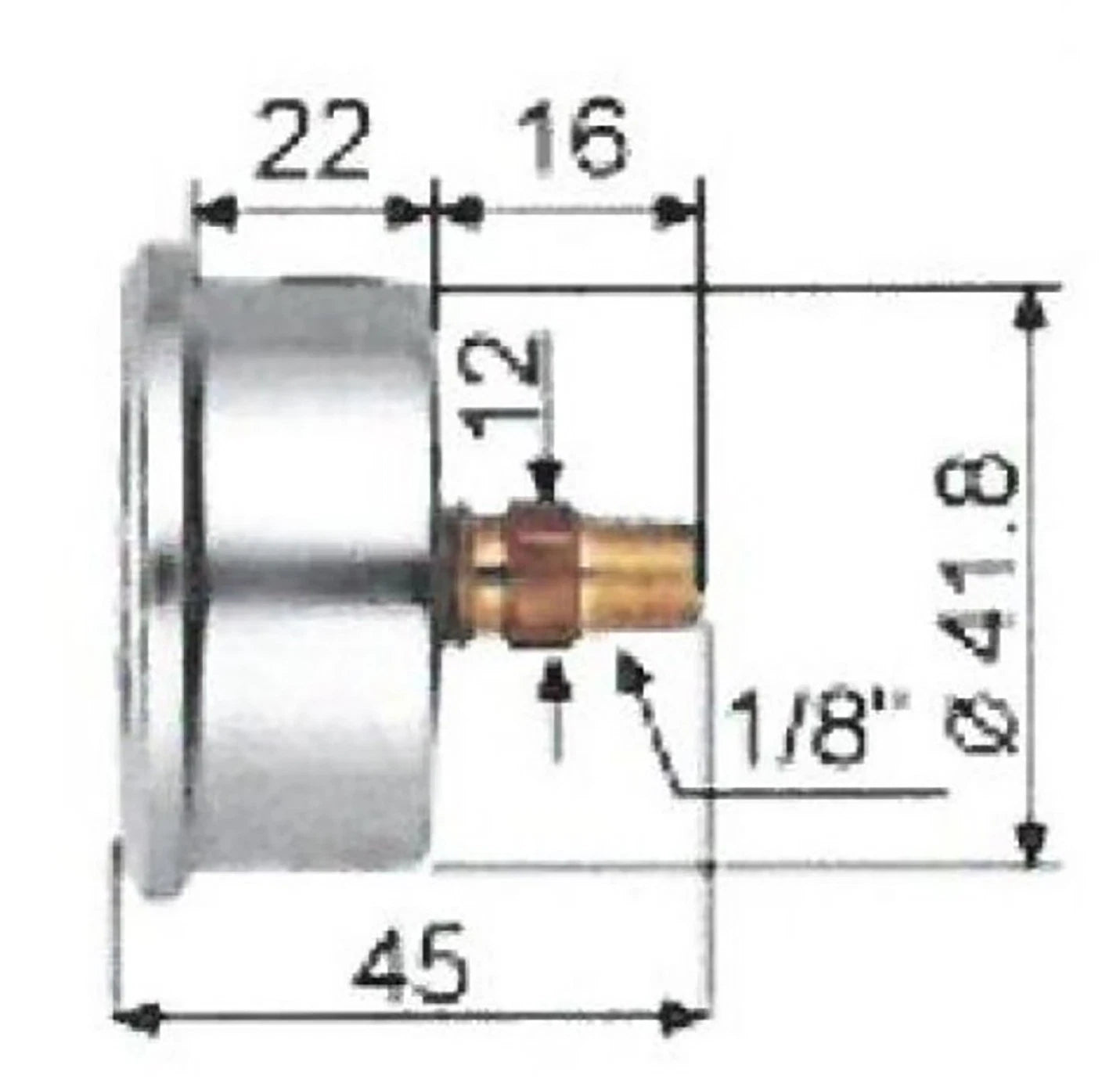 Oil Pressure Gauge 60psi for V-Twin Motorcycles (HARDDRIVE)