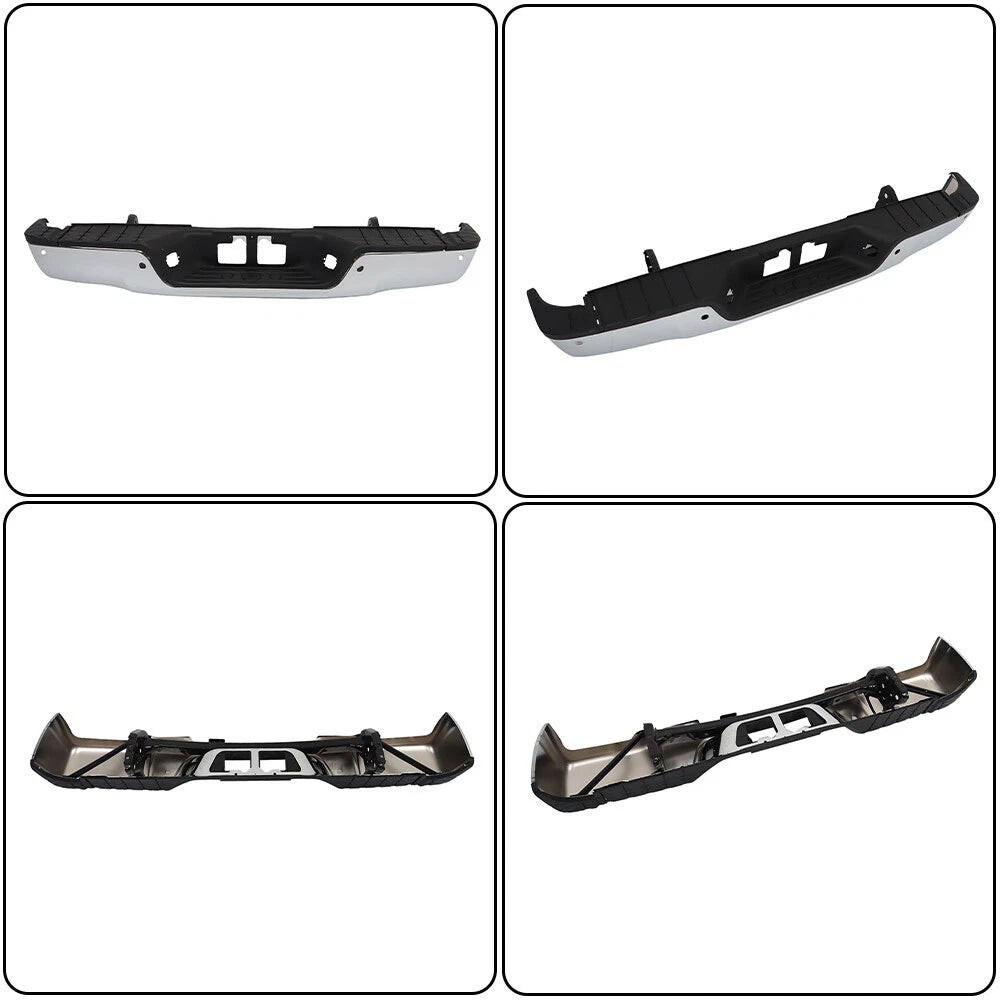 Chrome Rear Step Bumper Assembly with Sensor Holes for Toyota Tundra (2007–2013)