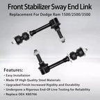 Set of 2 Front Stabilizer Sway Bar Links for Dodge Ram 1500 2500 3500 (2006-2010)