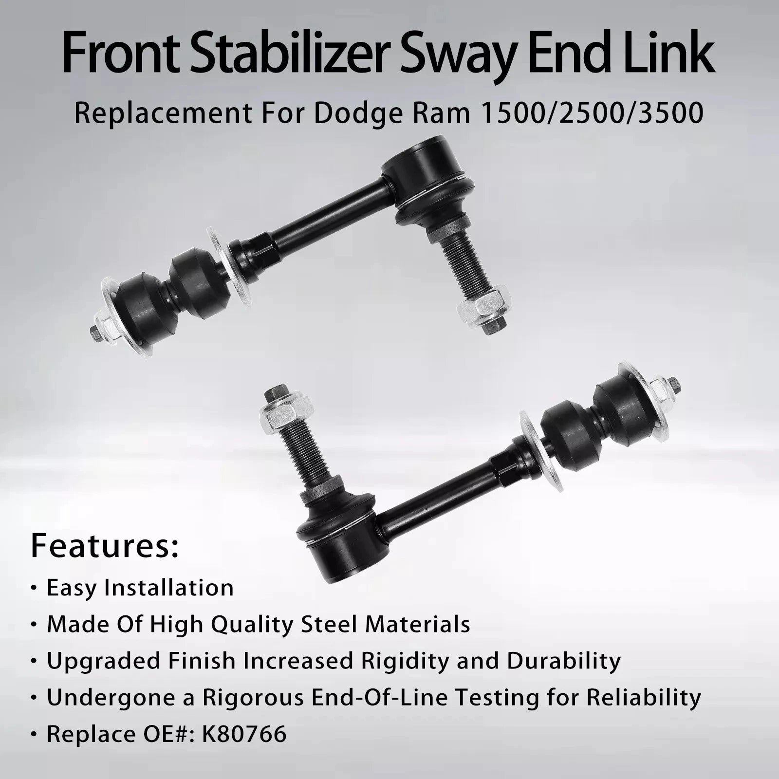 Set of 2 Front Stabilizer Sway Bar Links for Dodge Ram 1500 2500 3500 (2006-2010)