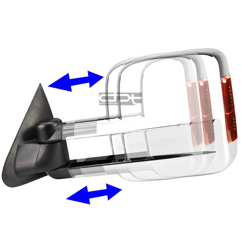 Set of 2 LED Chrome Towing Side Mirrors for Chevy Silverado (2014–2020)