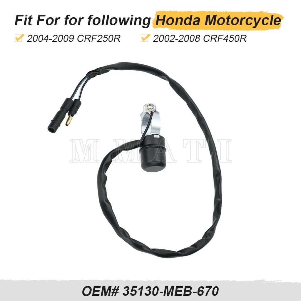Switch Assembly Stop Kill for Honda CRF250R CRF450R (2002–2009) 35130-MEB-670