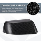 Set of 2 Rearview Mirror Cover Caps Black Carbon Fiber for Cadillac Chevrolet