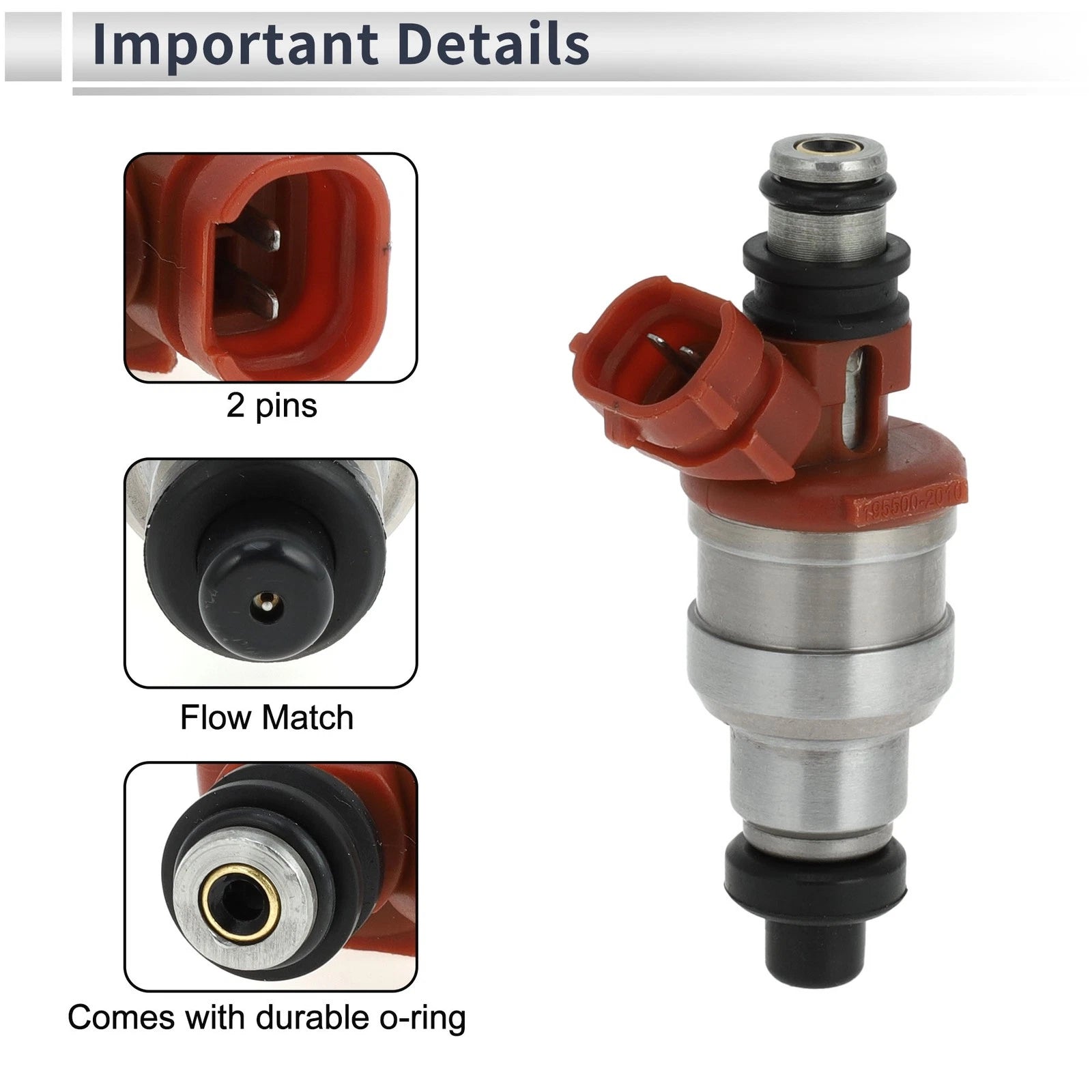 Fuel Injector N350-13-250 for Mazda RX-7 (1989–1991) 1 Pc Red