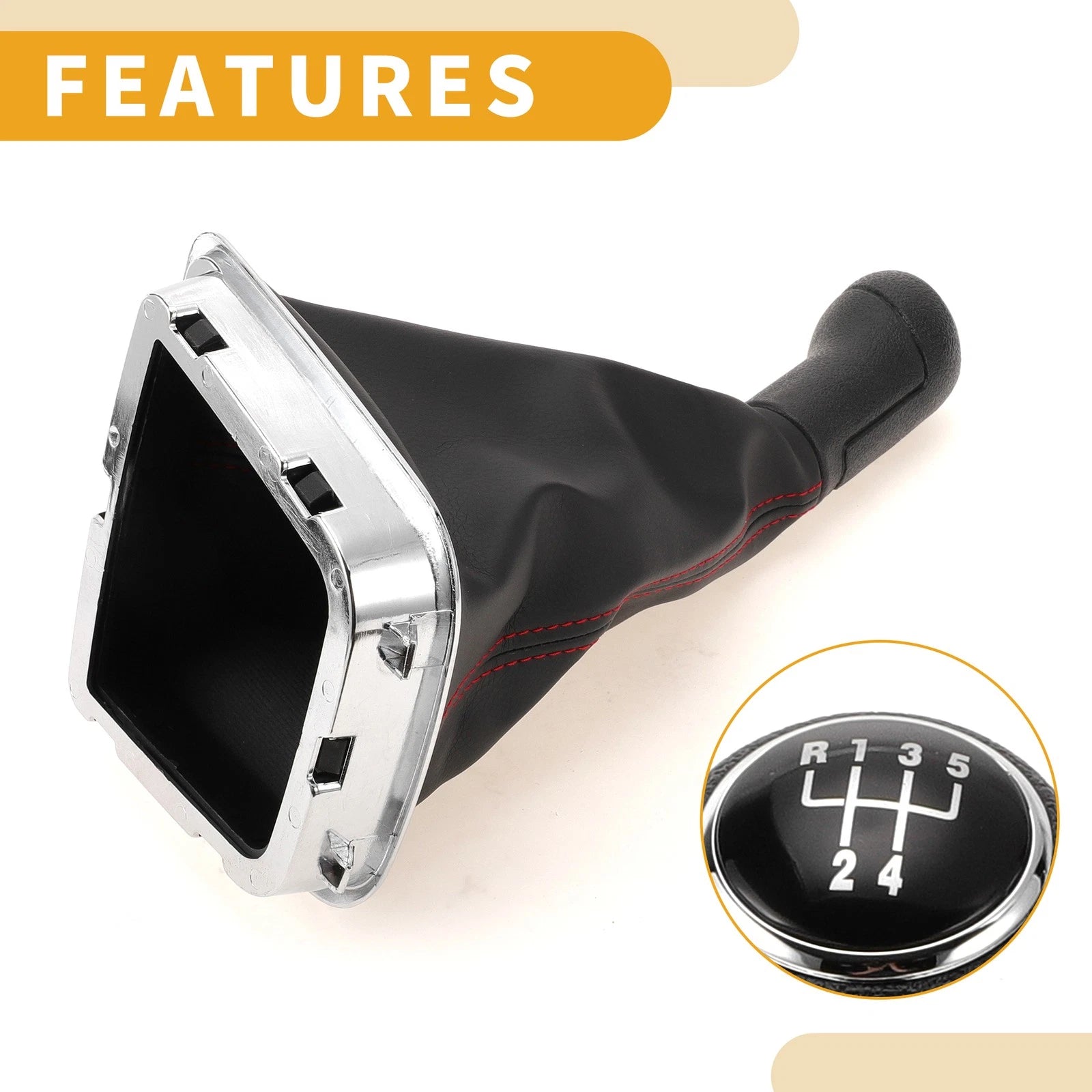5 Speed Gear Shifter Knob with Cover for Volkswagen Polo (2014–2017)