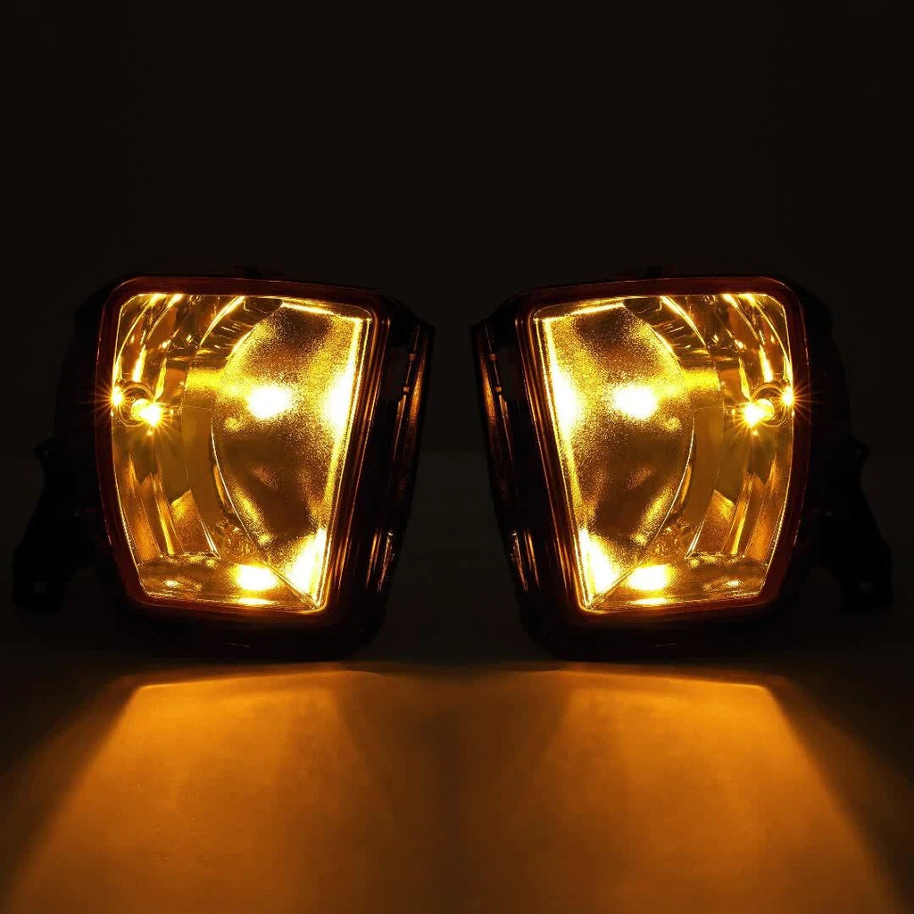 Set of 2 Amber Lens Fog Lights with Bulbs for Dodge Ram 1500 (2013–2018)