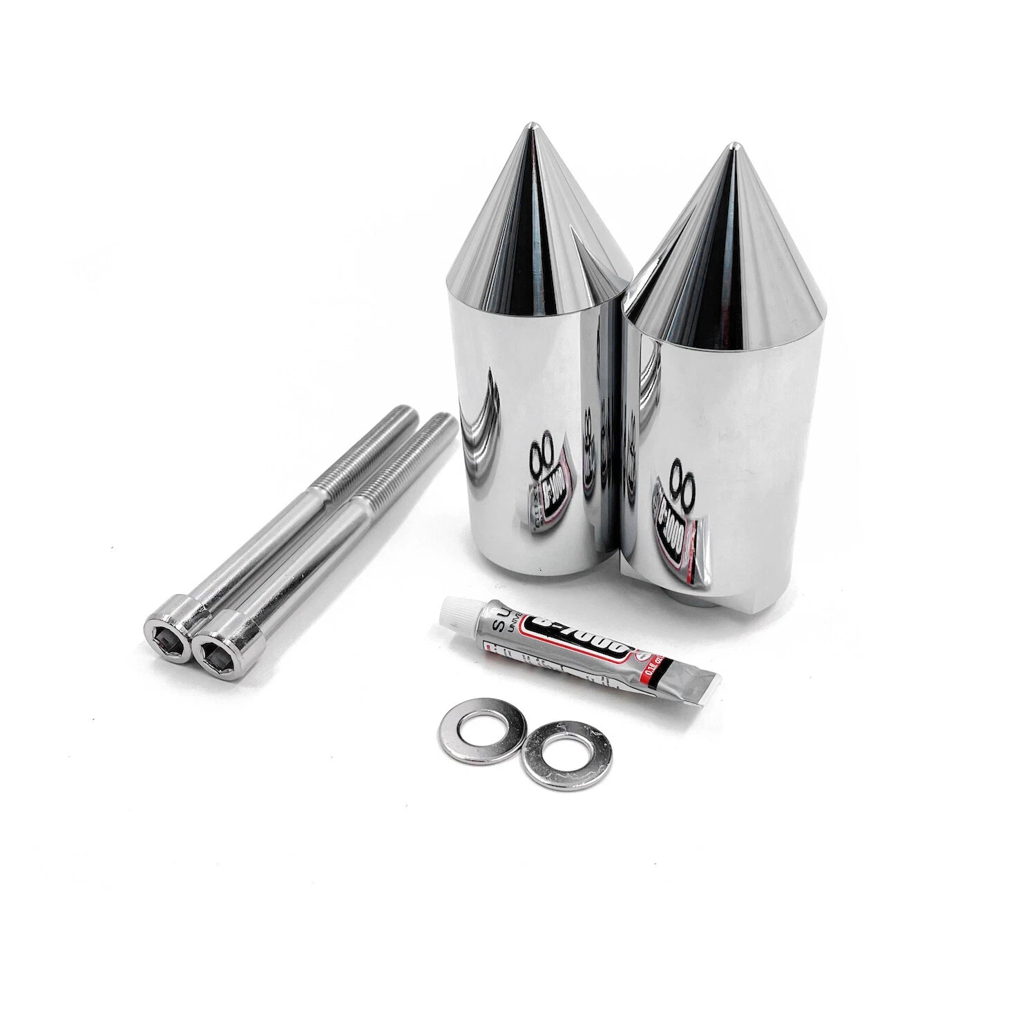 Chrome Spike Billet Aluminum Frame Sliders for Kawasaki ZX9R (2002–2003)