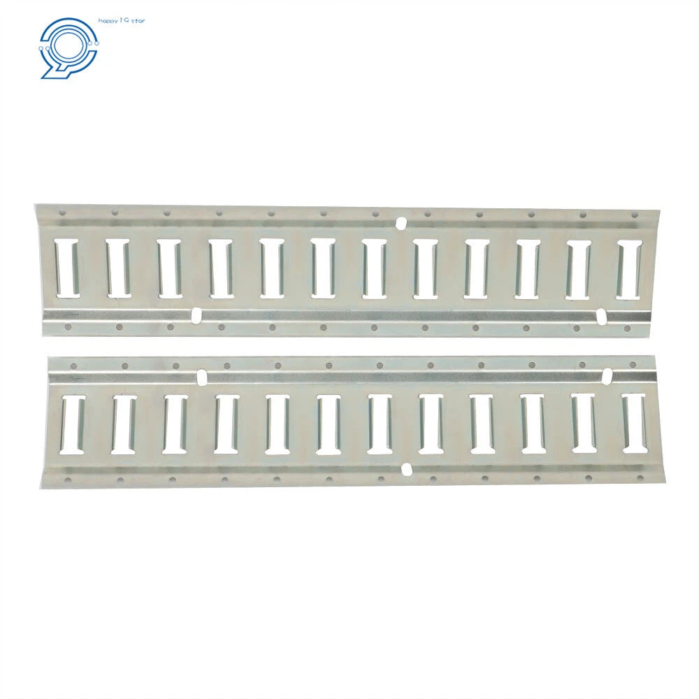 Set of 2 Silver Track Tie Down Rail Kit for Garages