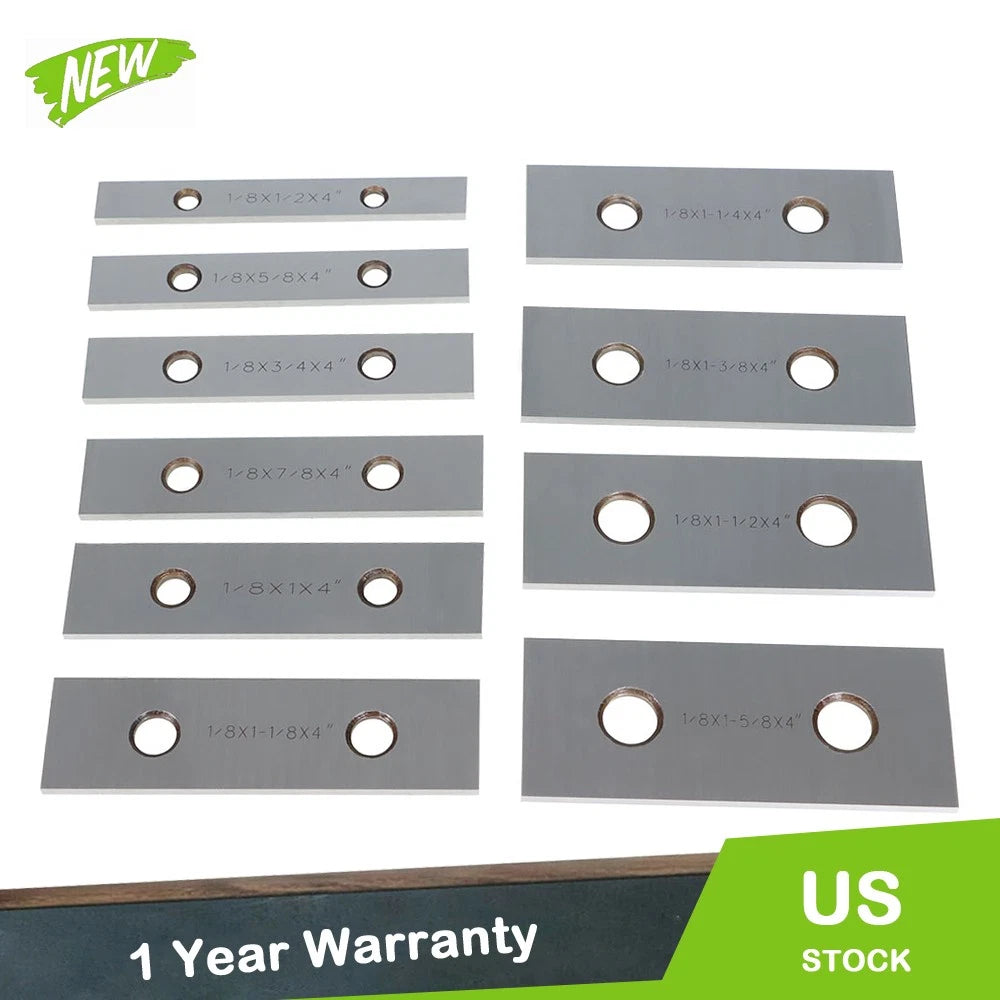 Set of 10 Precision Parallel Bars 1/8 x 4" Hardened Steel