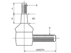 Front Track Rod End for Massey Ferguson 35, FE35, 135 (1956–1975)