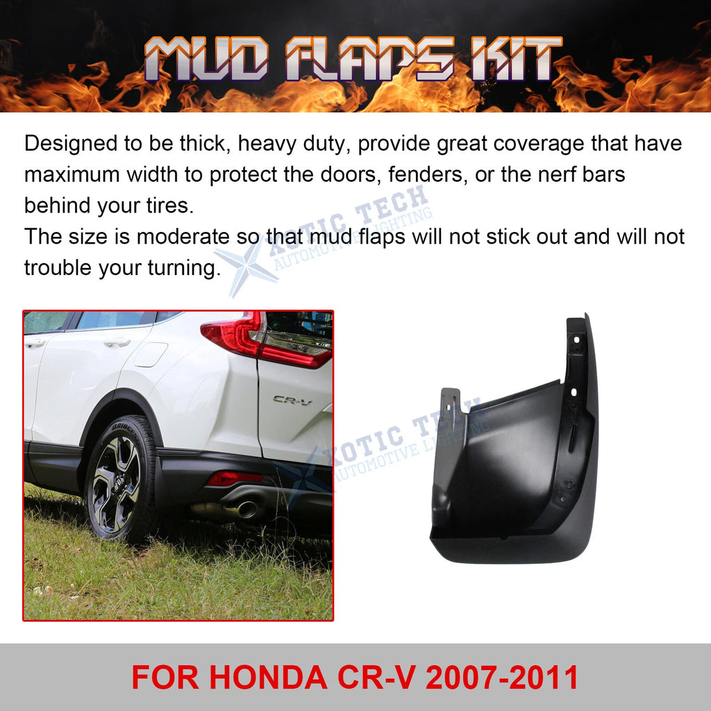 Front & Rear Mud Flaps Splash Fender Guard Kit for Honda CR-V (2007-2011)