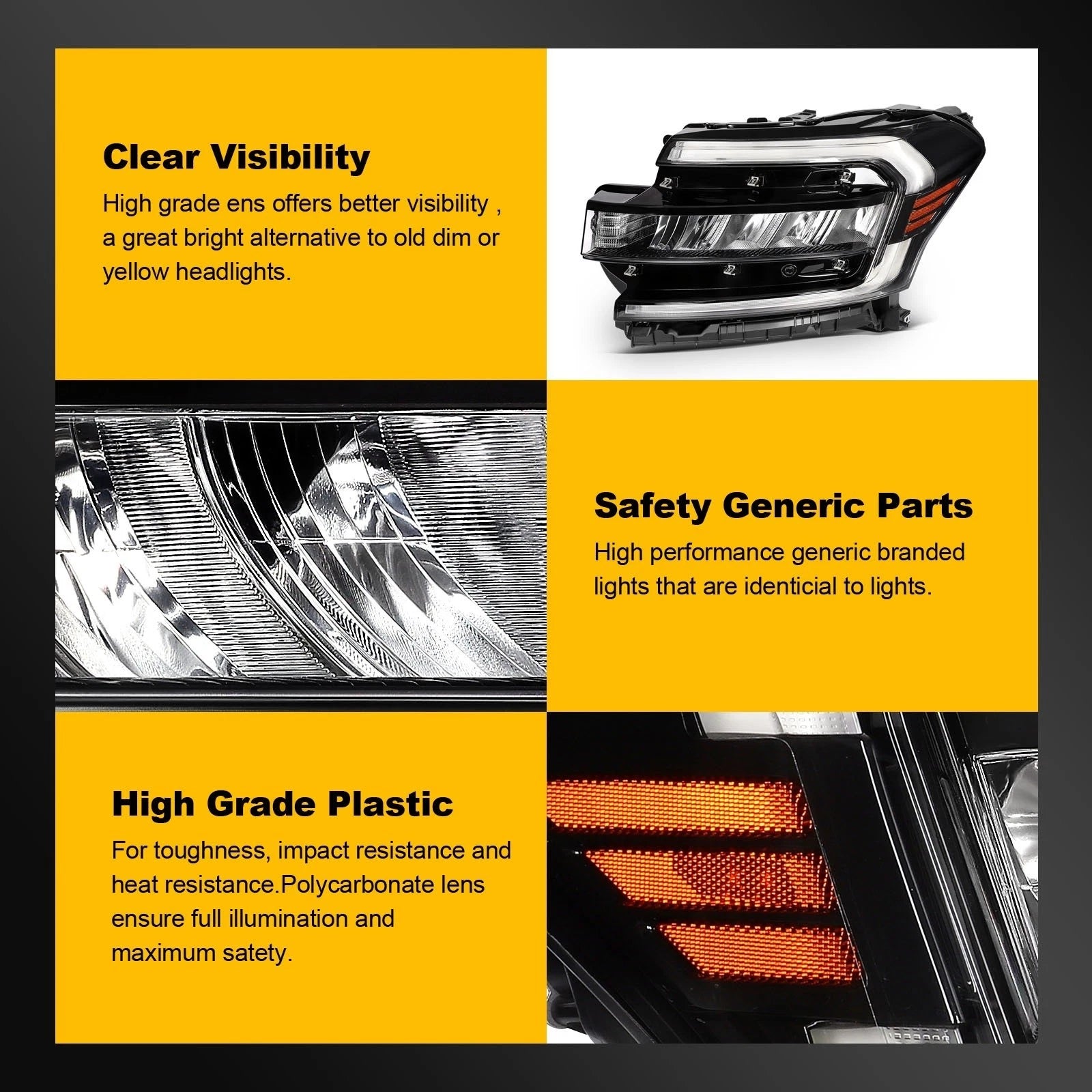 Left Side LED DRL Headlight Assembly for Ford Expedition (2022–2024)