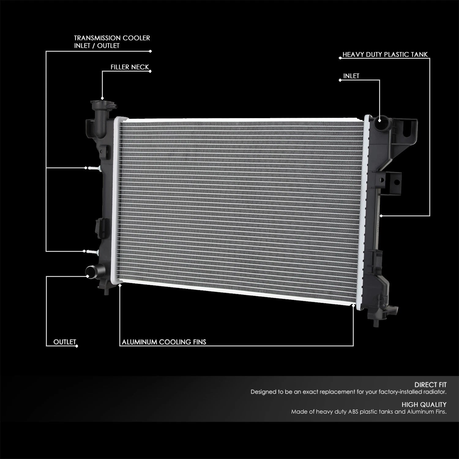 Replacement Radiator for Chrysler Imperial New Yorker Dynasty (1991–1993) DPI 1109