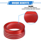 5 Pcs AC Climate Control Knob Ring for Chrysler 300, Dodge Challenger (2005–2023) Red