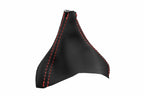 Leather Automatic Shift Boot Cover for Volvo XC90 (2003–2014) Black Red Stitch