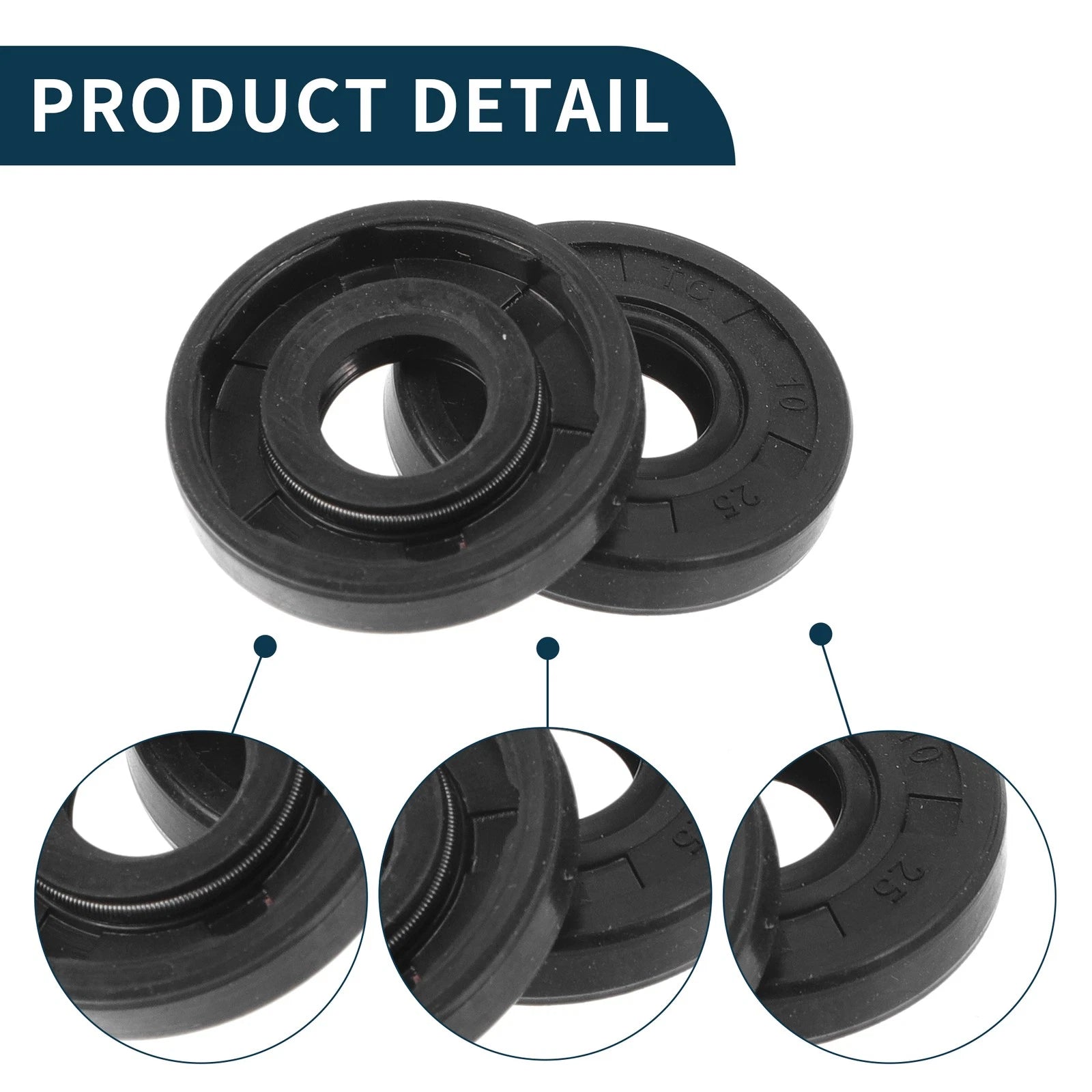 Set of 5 Oil Seal Rotary Shaft Seal NBR Rubber 10x25x5mm