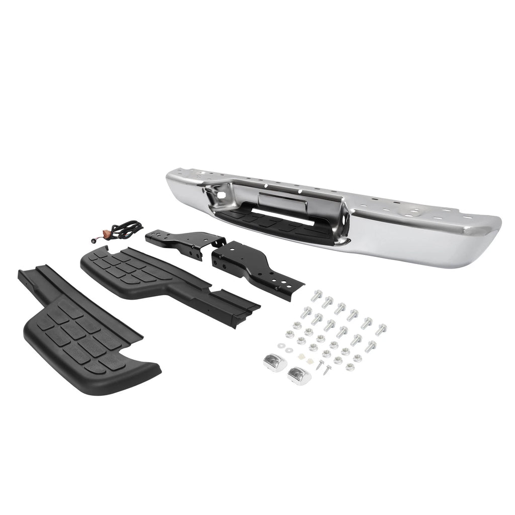 Chrome Rear Step Bumper Assembly for Chevy S10/GMC Sonoma (1998–2004)