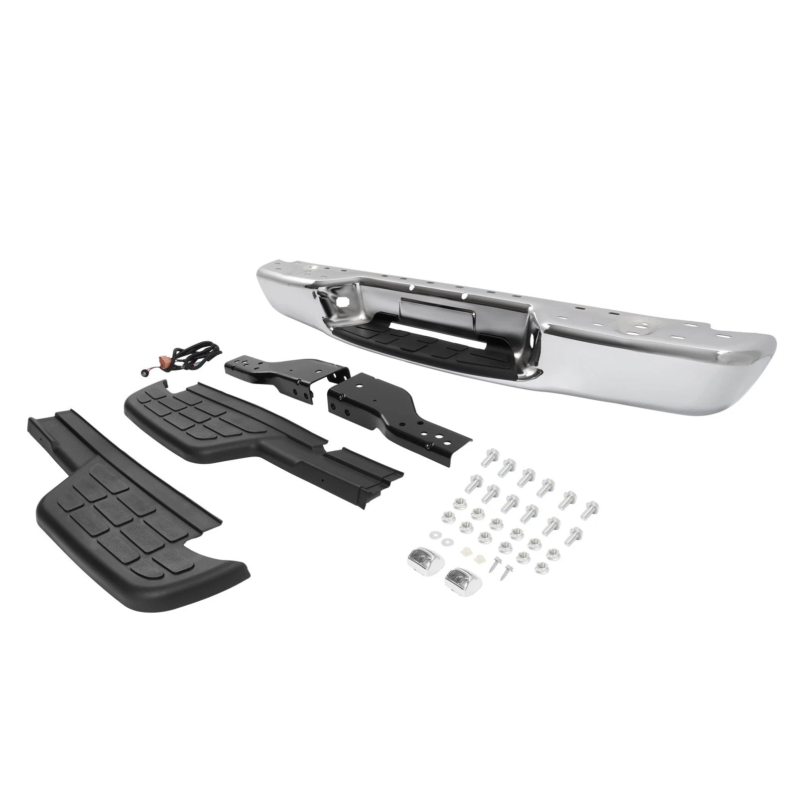 Chrome Rear Step Bumper Assembly for Chevy S10/GMC Sonoma (1998–2004)