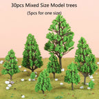 30Pcs Mixed Size Model Trees for Train Railroad Scenery Ornament